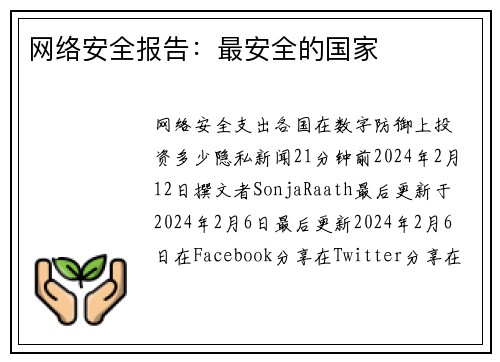 网络安全报告：最安全的国家 